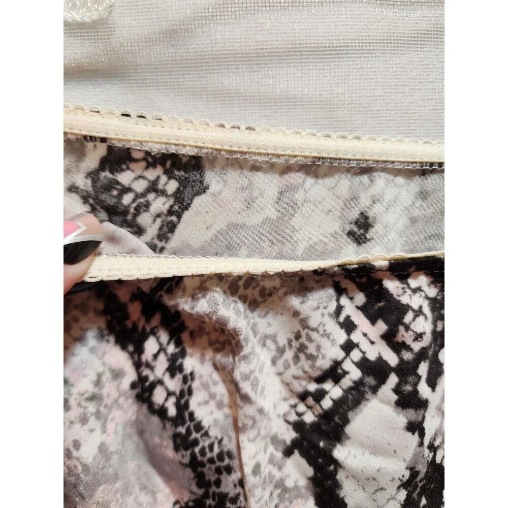 Laundry Womens White XL Slit Maxi Skirt Snake Skin Animal Print Exotic Baddie - Picture 10 of 16